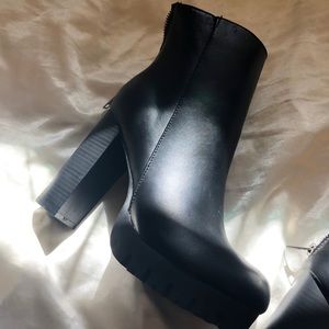 Black Leather Booties